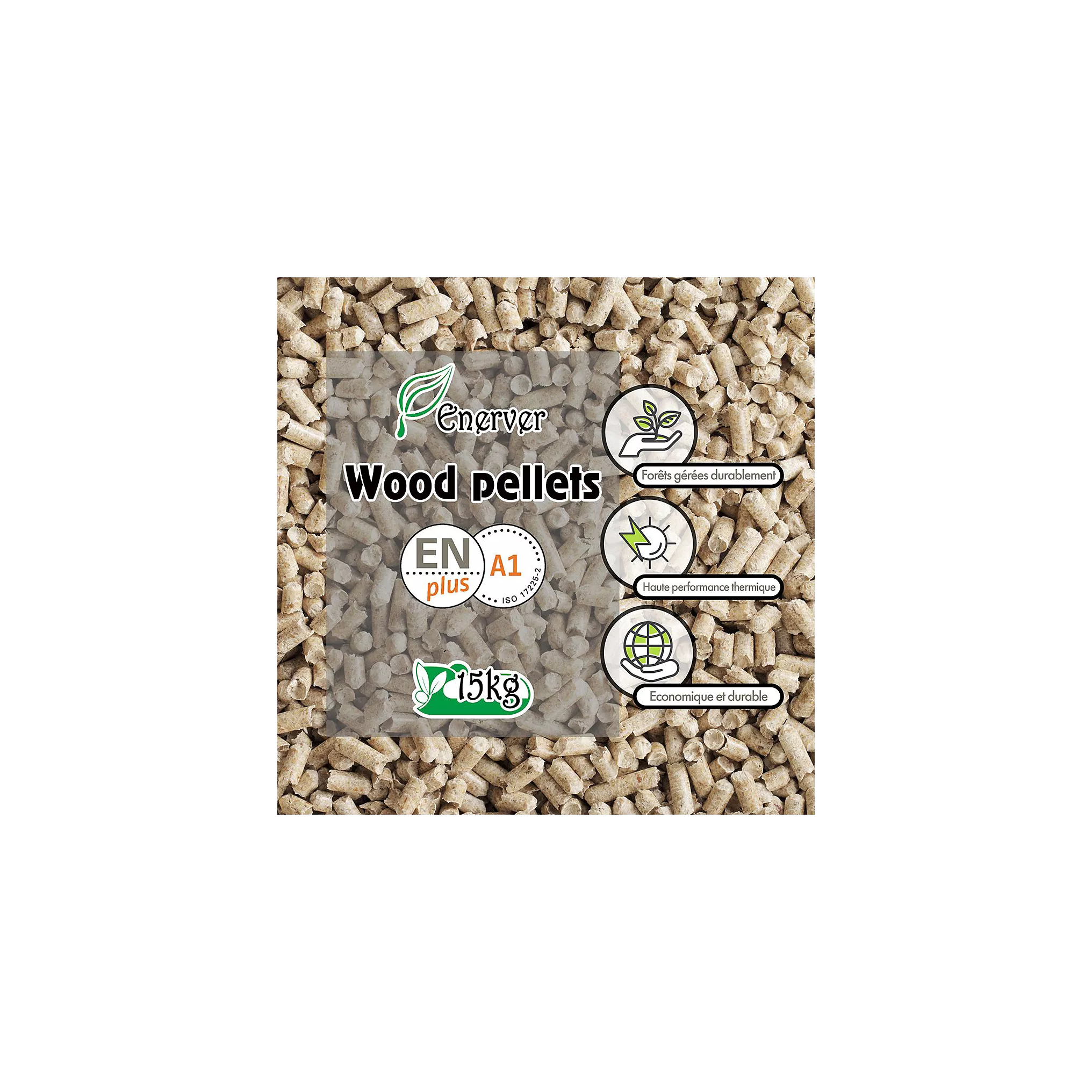 Pellets ENERVER Granulés de Bois 140 Sacs de 15KG-2100KG – Image 7