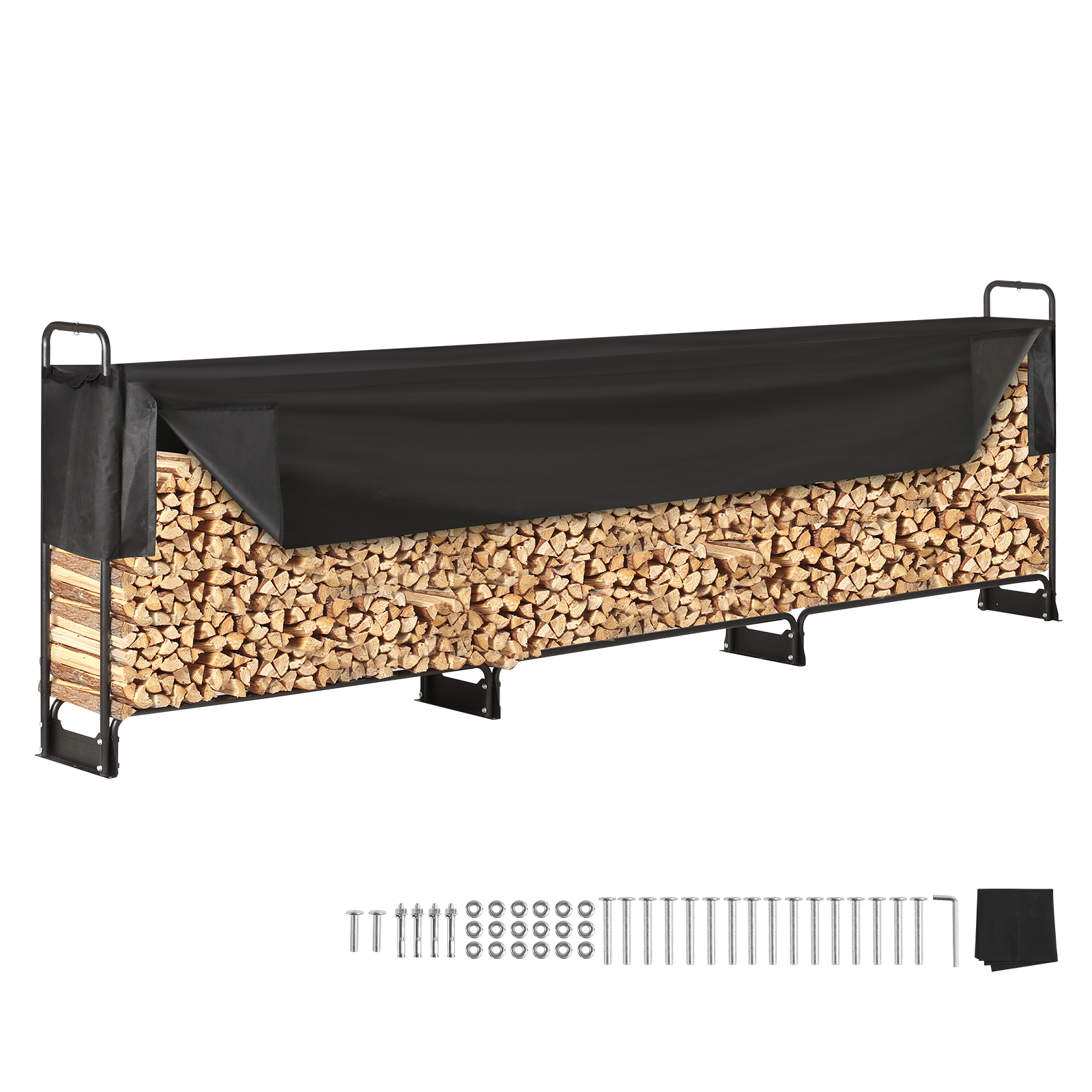 Range-bûches extérieur VEVOR 386×36×117 cm avec housse imperméable Oxford – Image 3